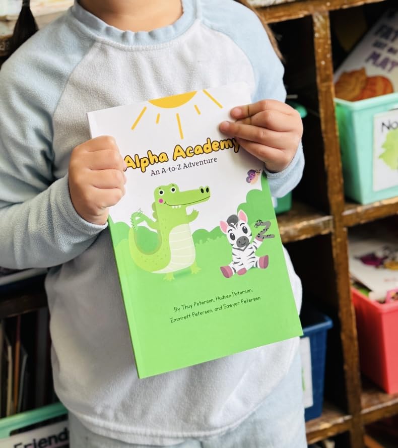 Children reading Alpha Academy, a kindness book for kids by KidsGiving Press