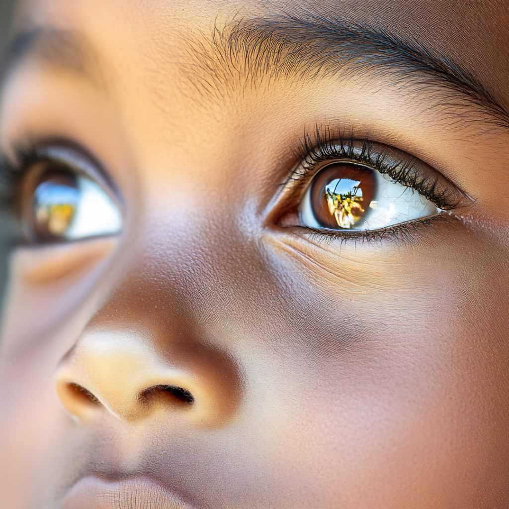 child during a quiet moment at home in January